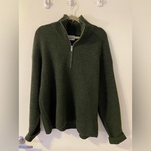 Green Quarter Zip Sweater